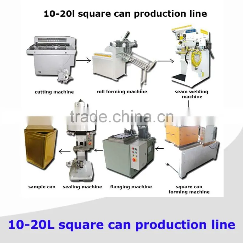 High quality 10-20L Square metal bucket forming machine 18l can making machinery