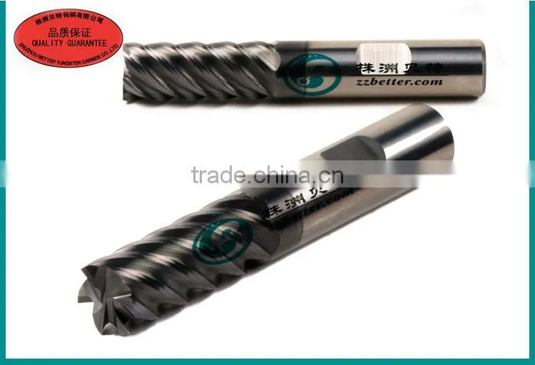 solid carbide end mill for hardest steel