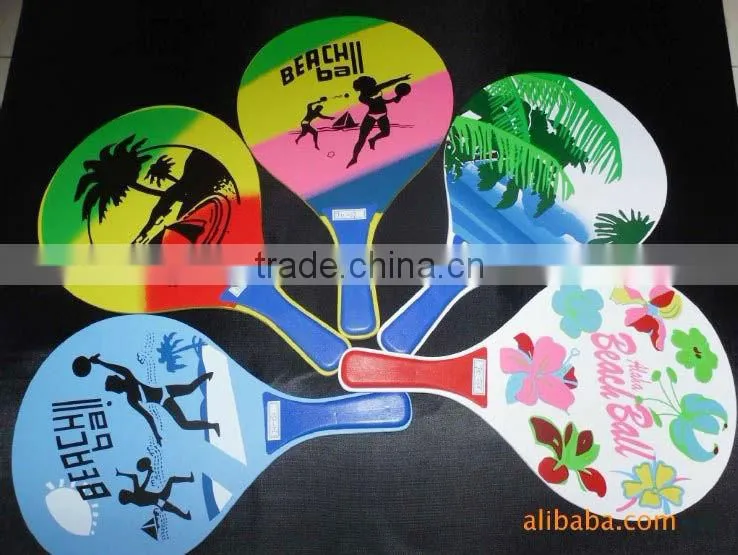 wooden beach games/beach balls/cartoon beach racket