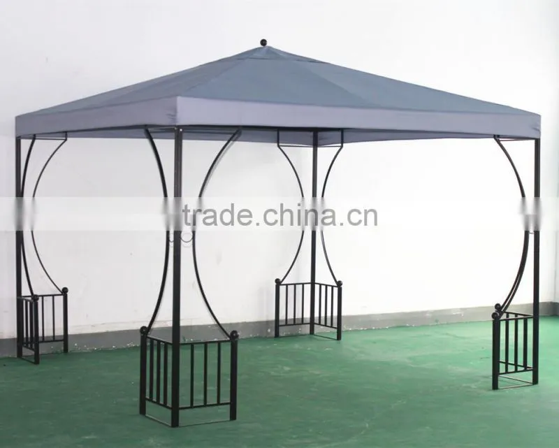 3x3m polyester ornamental garden iron gazebo