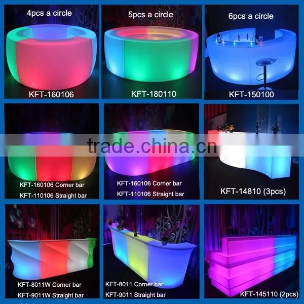 Hard plastic led bar counter table bar led furniture