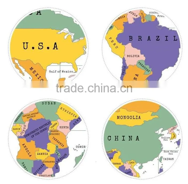 CT-483 2016 Creative Fashion New Design Hard Paper World Map for Travel Decorative World Map