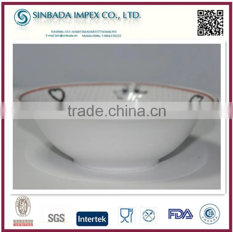 wholesale high quality cheap white ceramic bowl with design