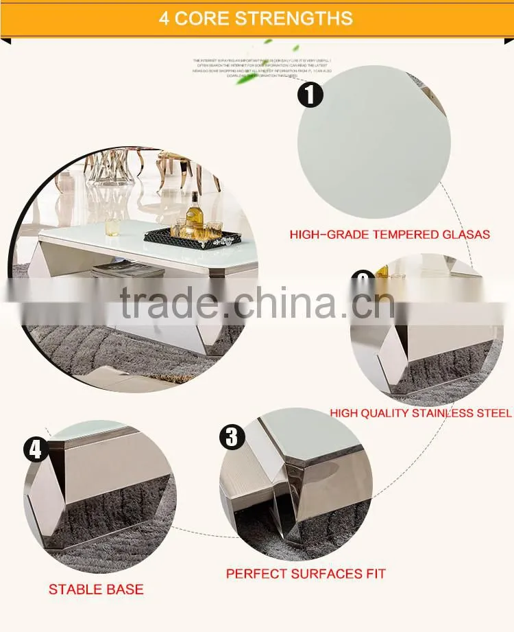 C371Stainless steel marble top dining table