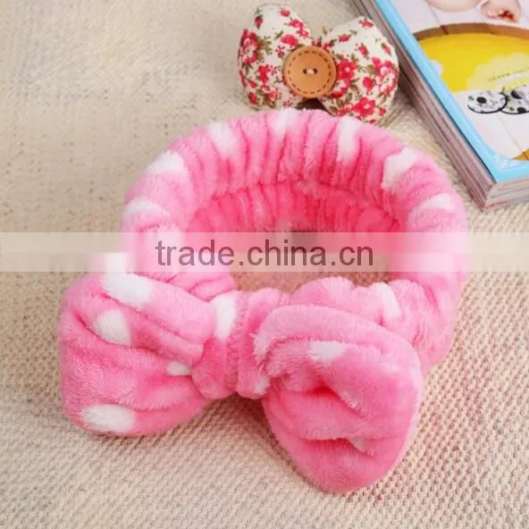 N183 new products headband cute bowknot headband in coral velvet