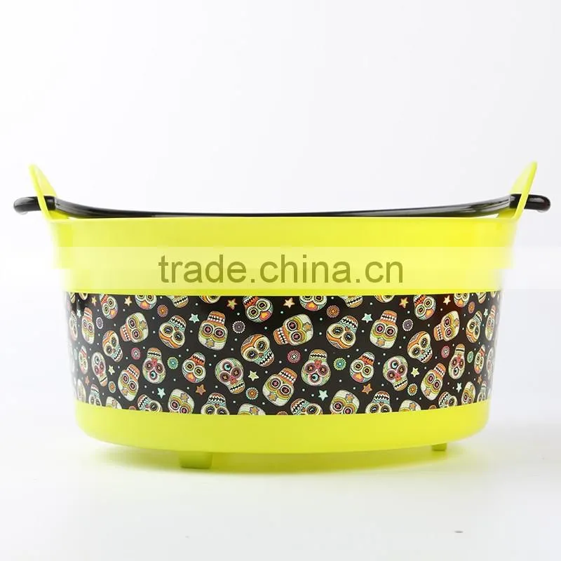 Halloween plastic skull printing bucket