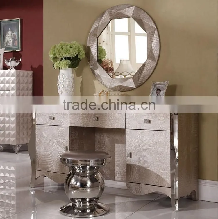 modern luxury bedroom furniture dressing table with mirror and stool S109