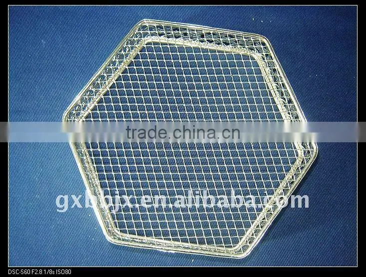 Silver hexagonal wire storage fruit basket recycling home decoration