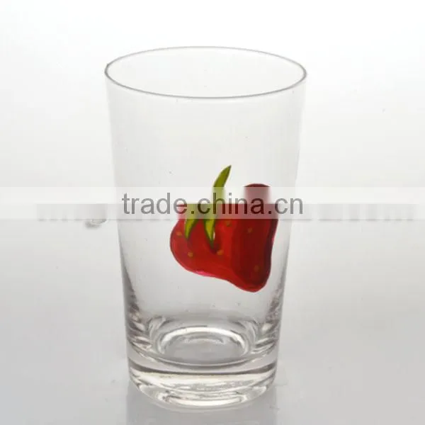 Fruit decorated drinking glass tumblers