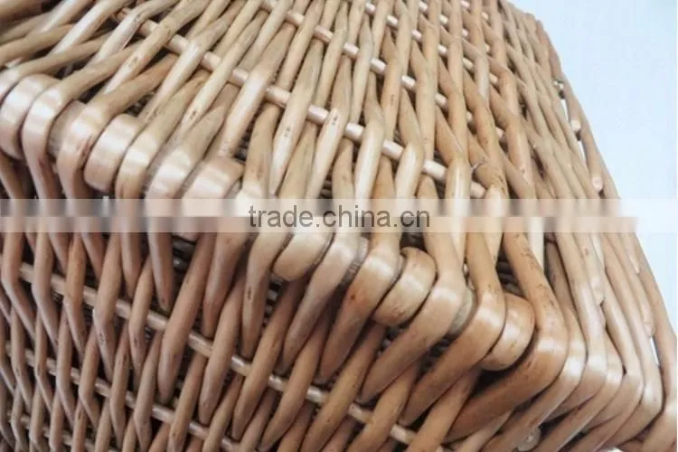 Wholesale premium handmade natural rectangular empty wicker traditional gift hamper basket with lid