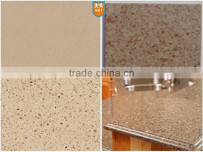 Best selling beige color artificial quartz in jumbo sizes
