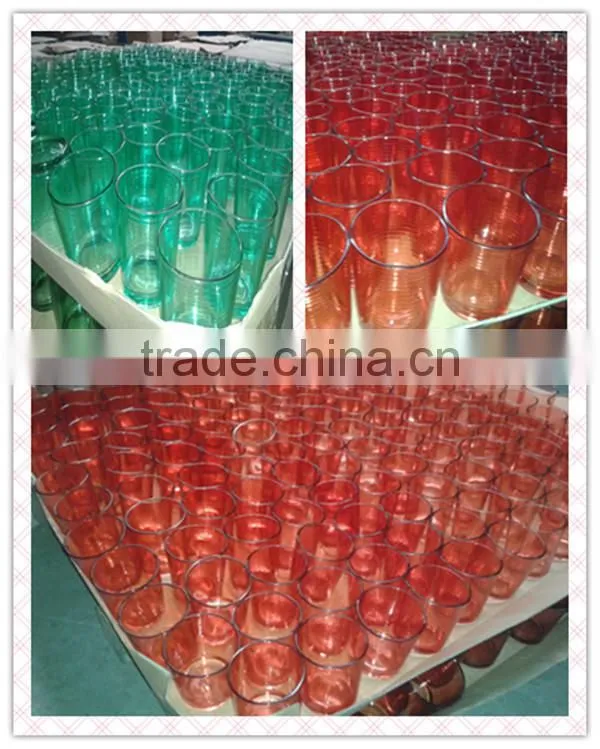 400ml machine pressed glass cup with spray color