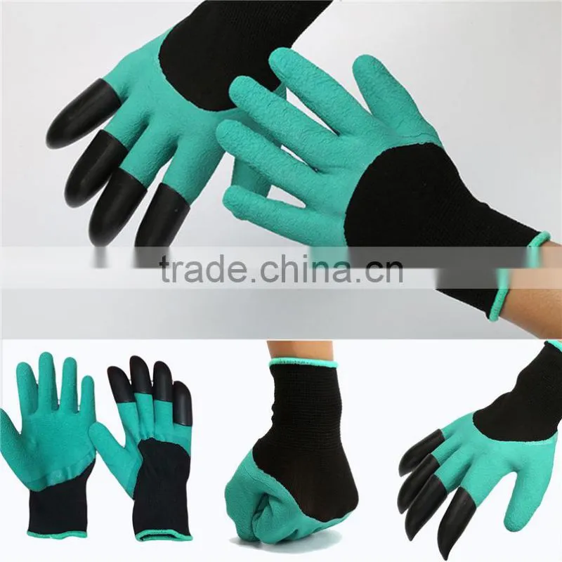 Garden Genie Gloves - Garden Gloves For Digging & Planting No More Worn Out Fingertips Unisex Claws On Right Hand
