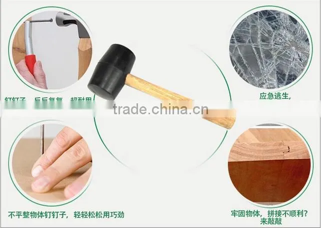 12oz Rubber Hammer Double Face Two Way Mallet Plastic Nylon Head