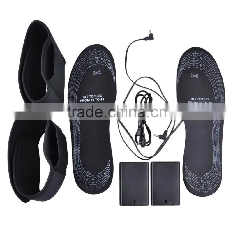 Battery Heated Insoles with Leg Straps Battery Powered for Men Women Foot Warmer