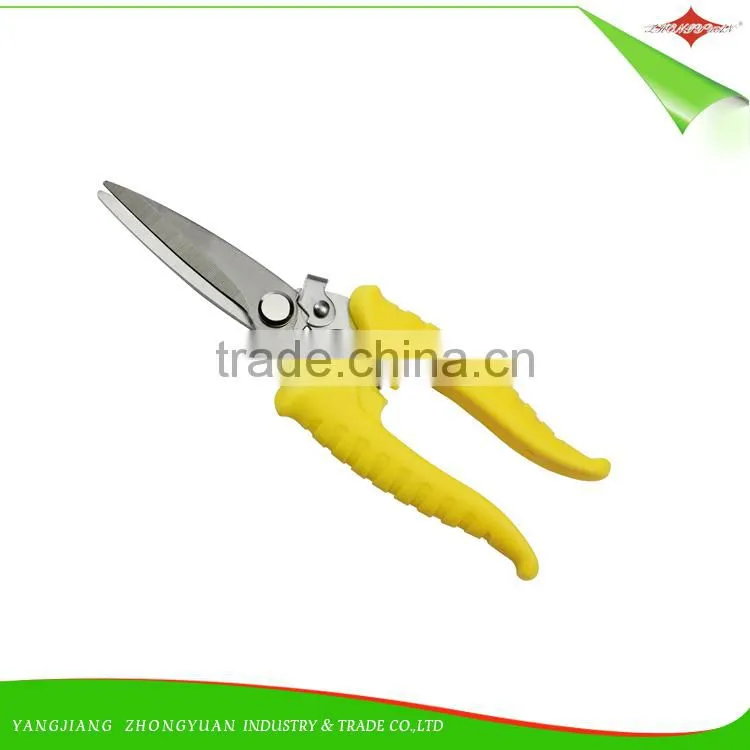 Sharp 8 Inches Stainless Steel Garden Scissors/Pruner with Plastic Handle