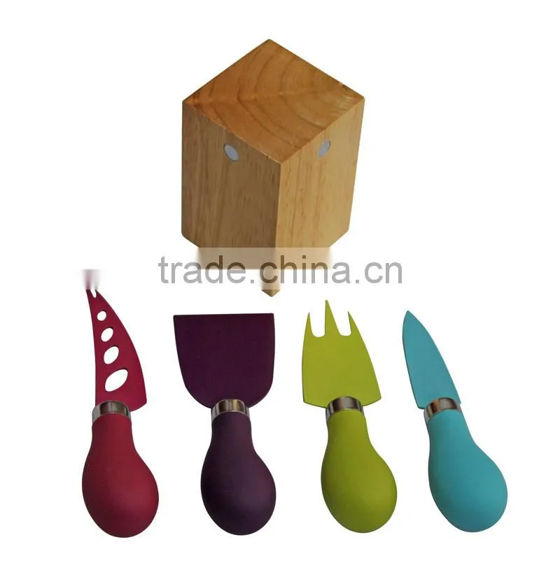 PP handle color coating non-stick cheese knife set