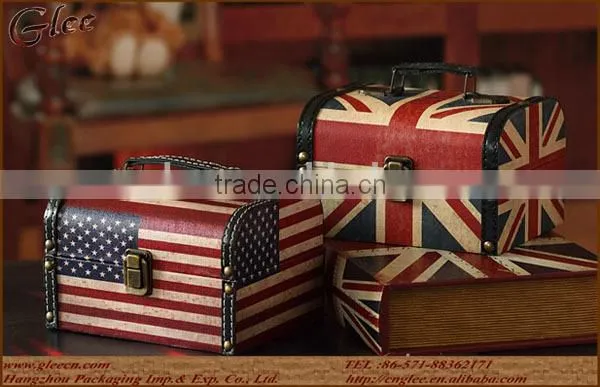 colorful painting wooden box timber strong wooden chest