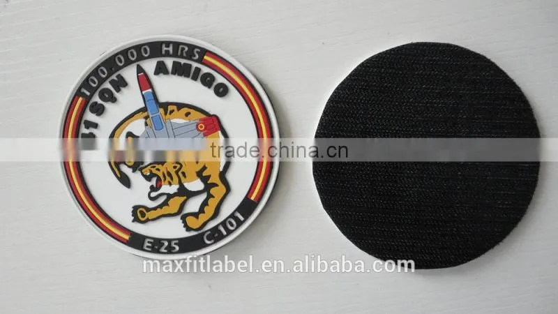 china factory cheap high quality embossed rubber pvc logo patch