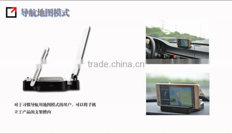 Wireless charging car HUD (or vehicular HUD heads up display + mobile wireless charging base)