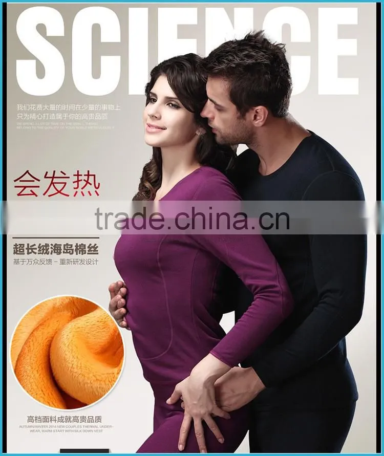 Couples Heated Thermal Underwear Thick Double Layer Merino Wool Polartec Thermal Underwear Knee Support Thermo Underwear