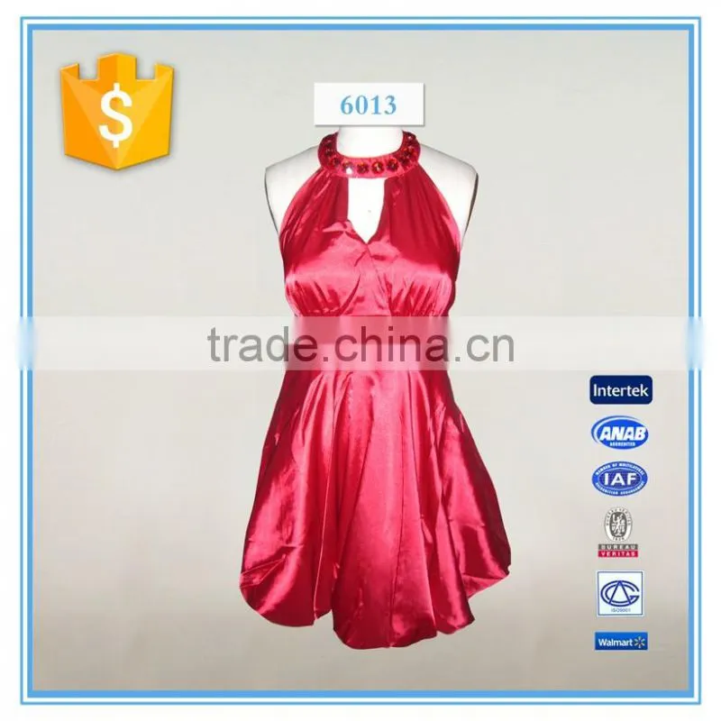 Women Fashion Sexy Satin Dress Casual Dress