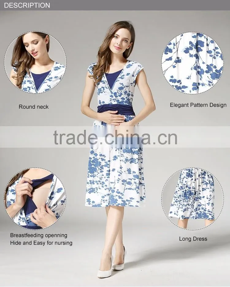 Maternity Evening Dress Loose and comfortable Nursing Clothing Floral Pregnant Mothers Skirts
