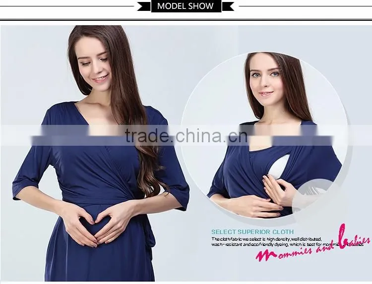 Maternity dresses Hit color nursing clothes pregnant mums skirts