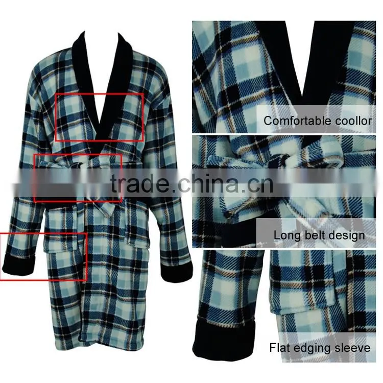 2016 Factory wholesale Fleece Cloth Mens Bathrobe