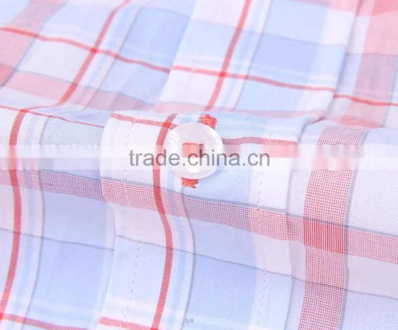 2017 new design plaid men's long sleeve casual shirt wholesale