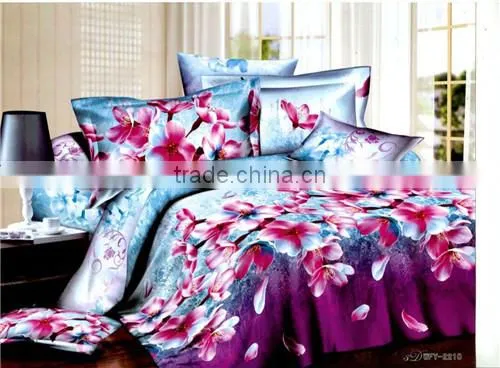 Luxury 100% Polyester 3D Reactive Printed home bedding set