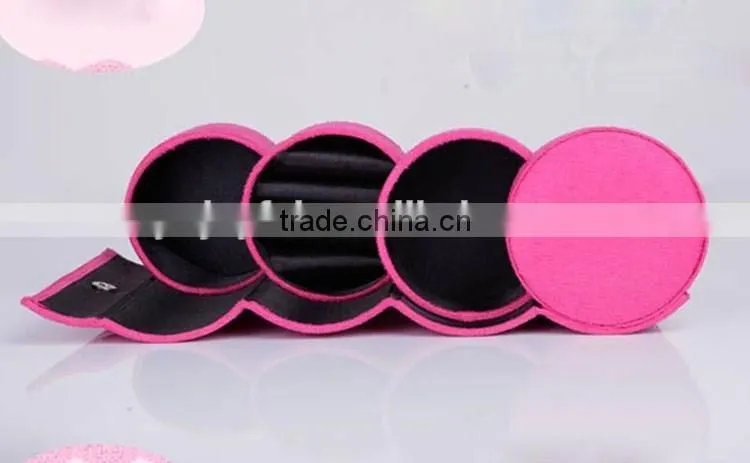 New Arrival 3 Layer Folding Jewelry Box,Velvet organizer box for jewelry