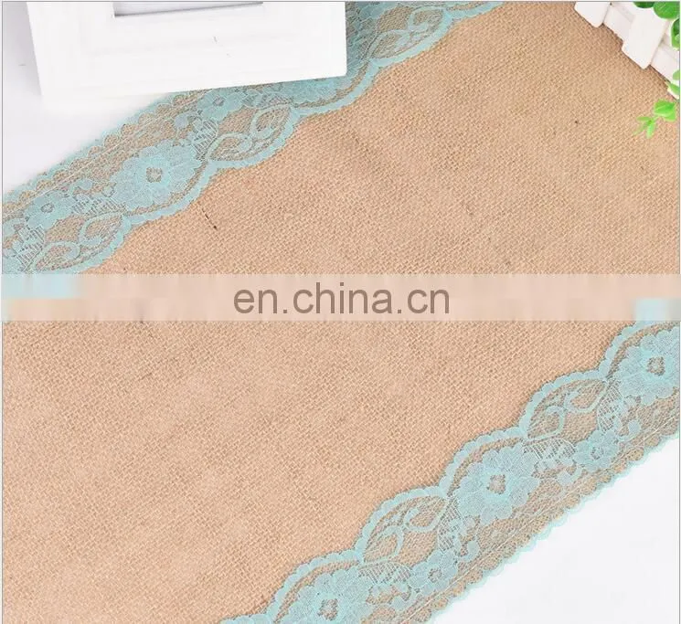 Decorated Lace Burlap Christmas Table Runner