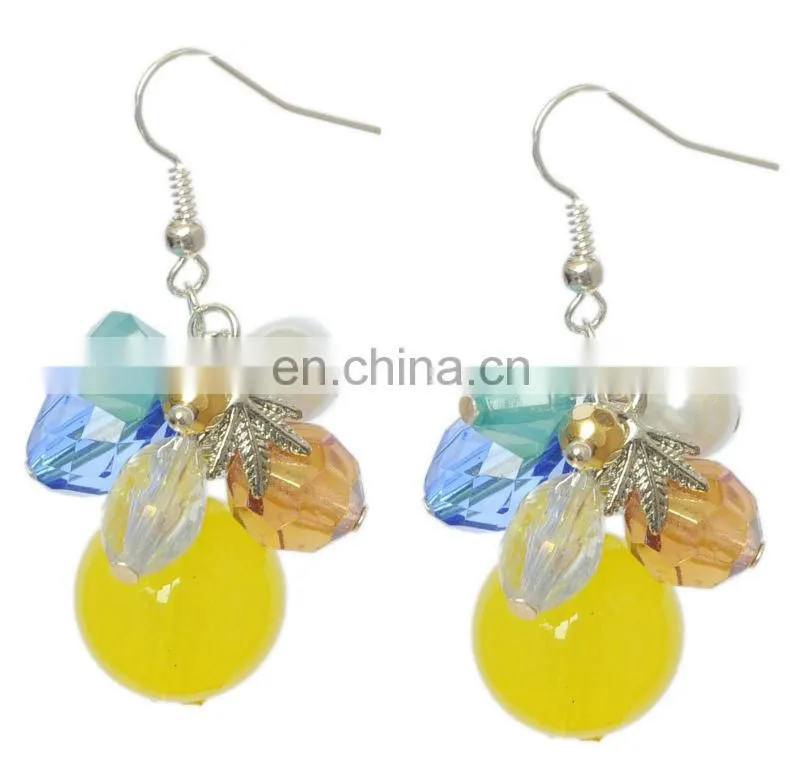 2014 Fashionable dainty turquois crystal chandelier dangle earring