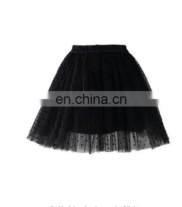 Polka Dots Tulle Skirt in Black