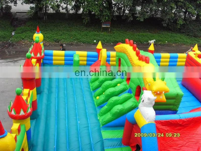 HI Kids Fun City Inflatable Playground Outdoor Gym Playground Equipment Inflatable Fun City