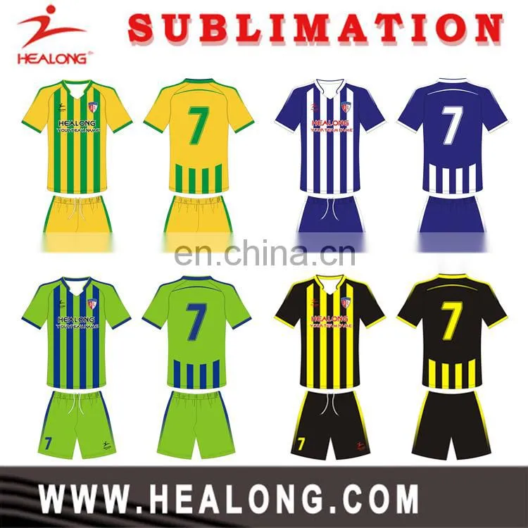 2015 thailand original sublimation soccer uniform, quick dry sublimated soccer jersey for man