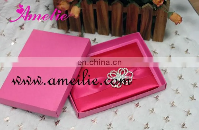 A730 Hot Sale Different Color Ribbon Customize luxurious wedding invitation card