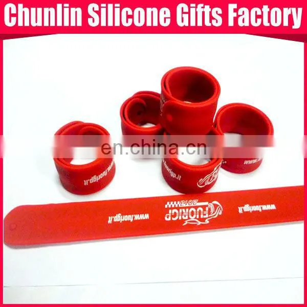 Debossed with Color Filled Silicone Slap Bracelet
