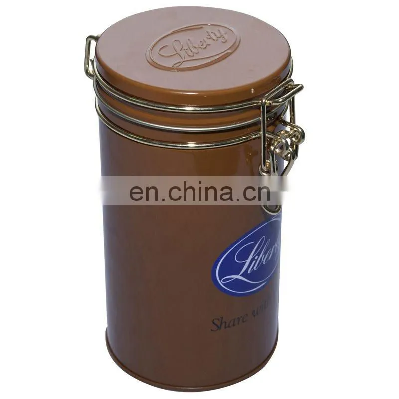 Tea Coffee Tin Boxes with Clip Lid