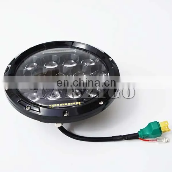 czg-775 assembly conversion kit housing black projector 7 inch 75w led round headlight for universal cars for harley motorcycles