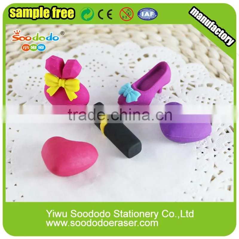 2015 New design High-heeled Shoes puzzle erasers for girls