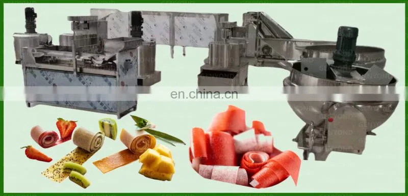 Factory Shanghai Complete fruit roll up scrapping form machine baby candy fruit bar process line fruit leather production line