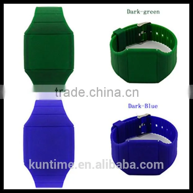 Silicone led light watch with touch screen no trace of button