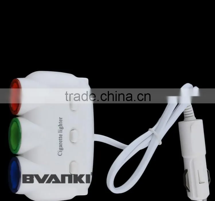 new products 2016 High Quality Triple3 Way Splitter+Dual USB Port Car Cigarette Lighter Socket Splitter Charger with gps tracker