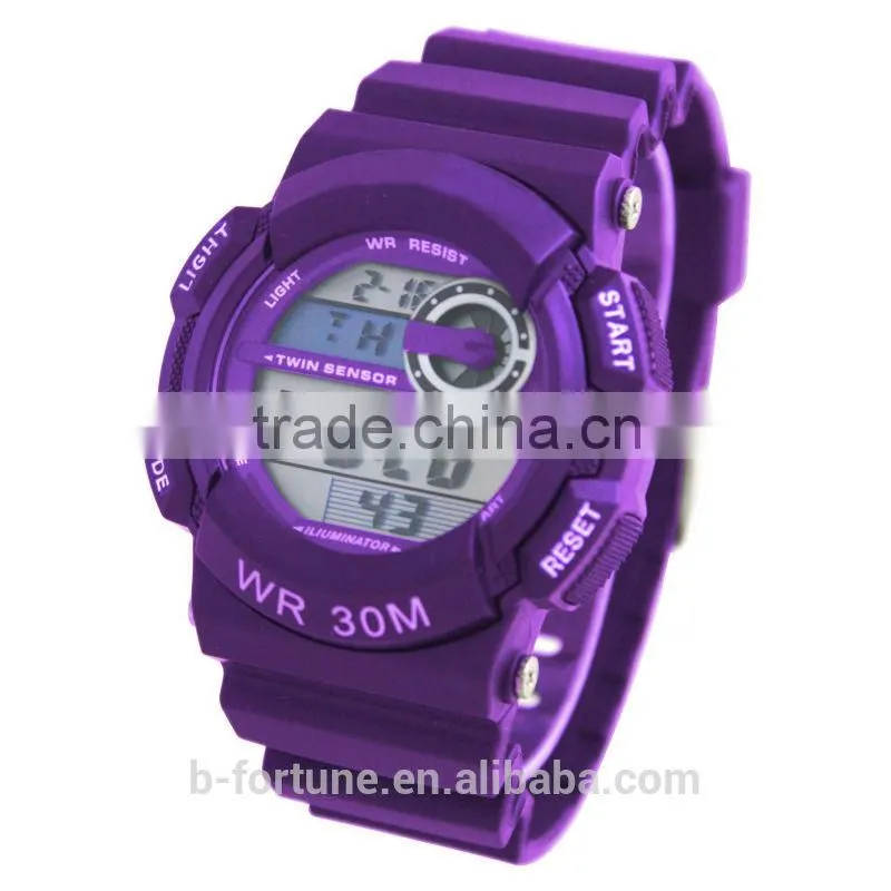 LP1344_PU Purple color LCD Display Chrono Alarm Date/Day Tech digital Multifunction Digital electronic watch