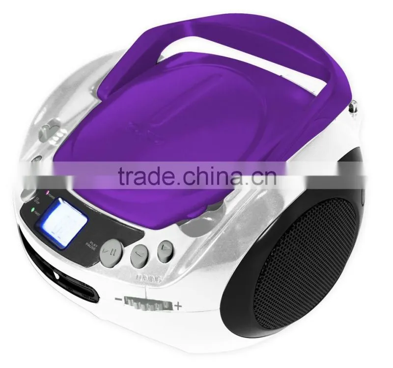 Cheapest Super Design Purple Portable Bluetooth CD Boombox