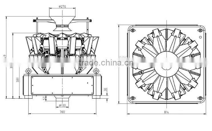 Small modular waterproof multihead weigher