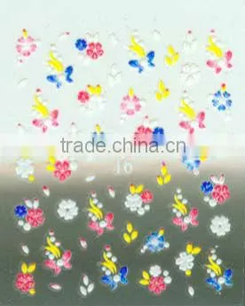 funny cute pattern flower nail sticker
