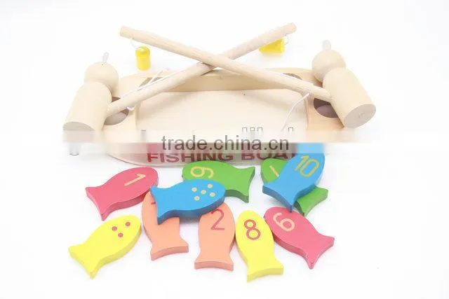 Wholesale wooden toy fishing boat for children